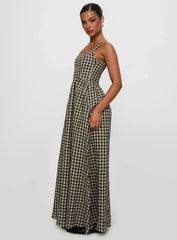 Cartmel Check Maxi Dress Black / Cream Tall