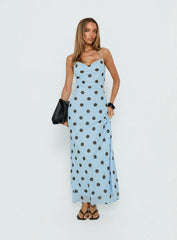 Celena Maxi Dress Blue Polka Dot