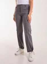 Pocket Detail Wide Leg Cargo Pants