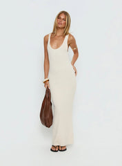 Imirisa Scoop Knit Maxi Dress Cream