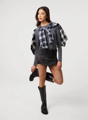 Distressed Denim Shorts