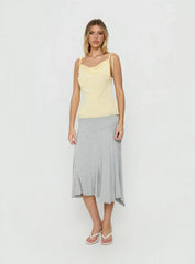 Malkah Tie Sleeve Foldover Top Yellow