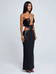 MILARAE MIDI DRESS BLACK