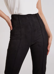 Pintuck Suedette Split Hem Trousers