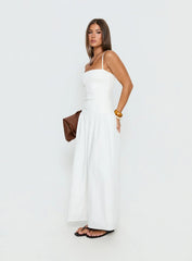Erroll Drop Waist Knit Maxi Dress White