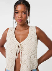 Crochet Tie Front Waistcoat