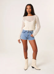 Long Sleeve Crochet Top