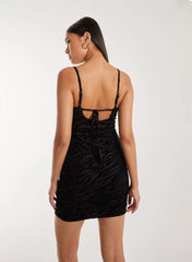 Zebra Velvet Mini Dress