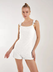 Back Detail Broderie Playsuit