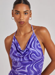 Swirl Print Halterneck Mini Dress