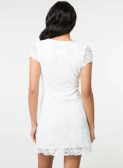 Cap Sleeve Lace Mini Dress
