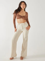 Long Sleeve Sweetheart Shimmer Top