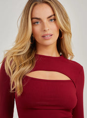 Ribbed Long Sleeve Letterbox Top