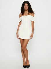 Colettie Off Shoulder Mini Dress Cream