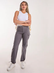 Pocket Detail Wide Leg Cargo Pants