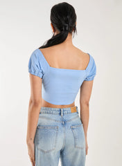 Bengaline Milkmaid Puff Sleeve Top