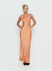 Isitt Cowl Crossover Back Maxi Dress Orange