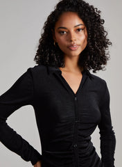 Long Sleeve Collar Mini Dress