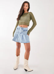 Long Sleeve Crochet Top
