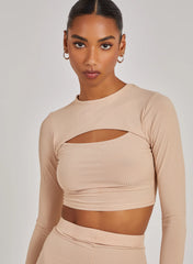 Ribbed Long Sleeve Letterbox Top