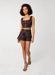 Bra Cup Suede Top