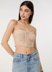 Bandeau Eyelet Detail Corset Top