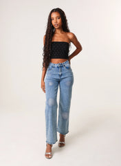 Diamante Bandeau Crop Top