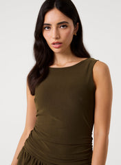 Crew Neck Tiered Mini Dress With Shorts