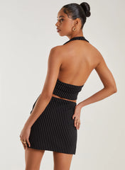 Pinstripe Eyelet Waistcoat