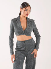 Glitter Cropped Blazer