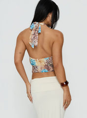 Kamella Keyhole Halter Top Multi