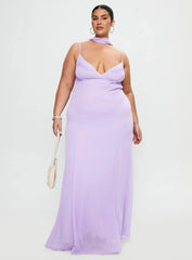 Jadira Scarf Maxi Dress Purple Curve