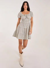 Puff Sleeve Tiered Mini Dress
