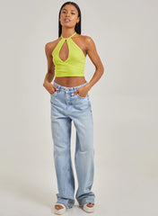 Ribbed Halterneck Crop Top