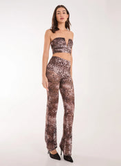 Leopard Lace Bandeau Top