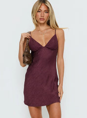 Makaia Balconette Mini Dress Aubergine