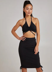 Ruched Ribbed Crop Top
