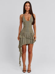 JAQUIE MINI DRESS KHAKI