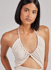 Sleeveless Slinky Cut Out Bodysuit