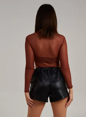 Glitter Long Sleeve Mesh Bodysuit