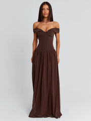 JUNIPIA MAXI DRESS CHOCOLATE