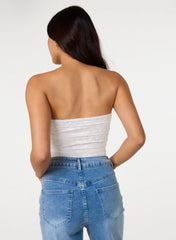 Ruched Side Bandeau Lace Top