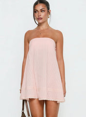 Gypsea Strapless Swing Mini Dress Light Pink