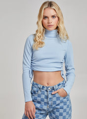 Ruched Crop Ribbed Top