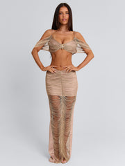 ROWAN MAXI SKIRT GOLD