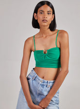 Gathered Ring Detail Slinky Cami Top