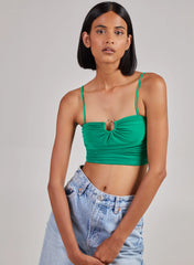 Gathered Ring Detail Slinky Cami Top