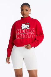 Hello Kitty Crop Mock Neck Sweatshirt