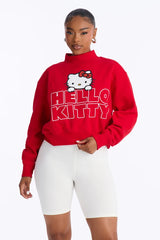 Hello Kitty Crop Mock Neck Sweatshirt