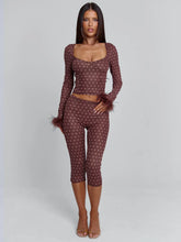 MAHRIA PANT BROWN POLKA DOT